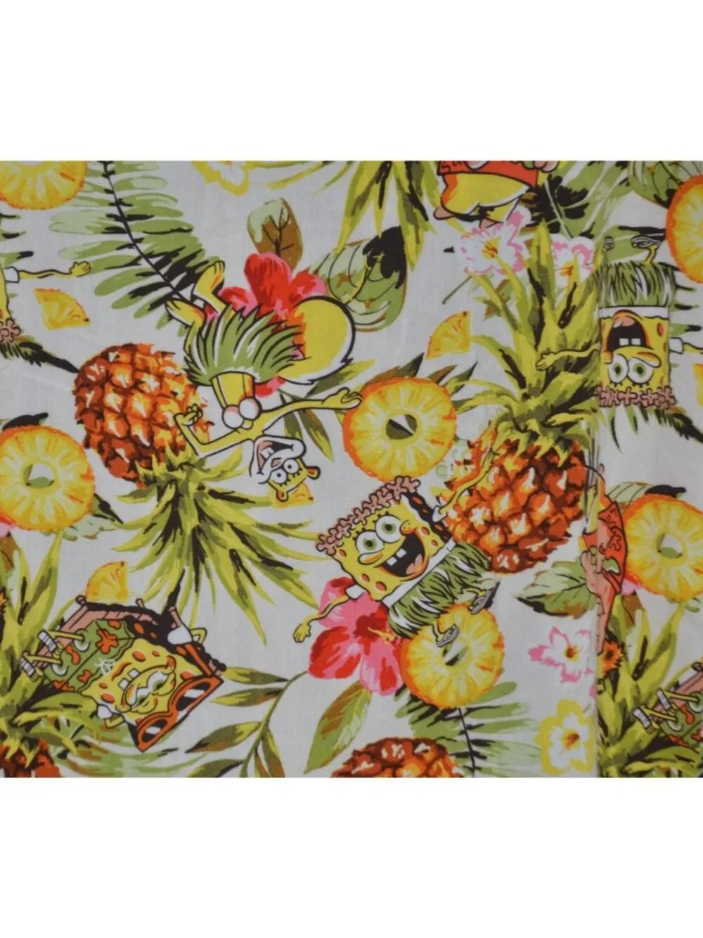 Nickelodeon SpongeBob SquarePants Men XL Hawaiian Shirt Pineapple Tropical Print